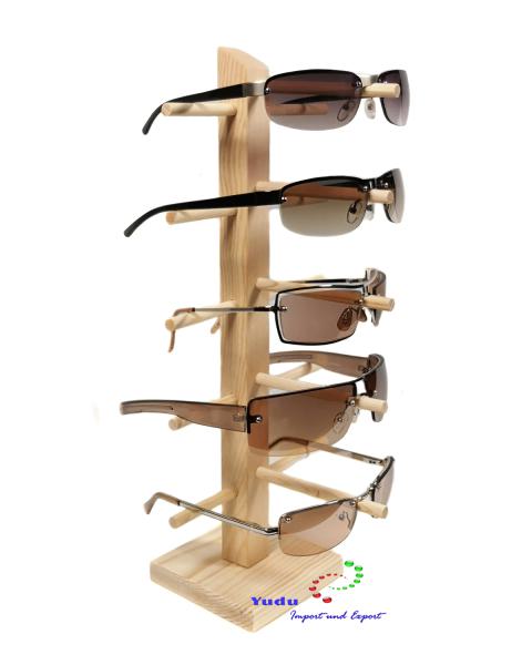Brillenständer Brillenpräsenter Brillendisplay für 5 Brille Holz-Ständer